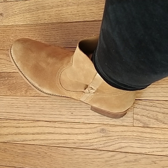 Report Rudy Leather Suede Tan Pull On Ankle Bootie 10 - Picture 8 of 12